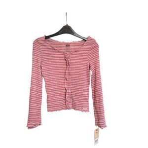 Levi’s Bow Tie Cropped long sleeves Top M | Y2K Coquette Soft Girl Grunge NWT